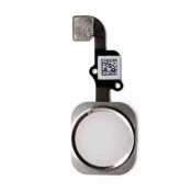 iPhone 6 / 6 Plus Home-nappi + kaapeli- (Valkoinen / Hopea)