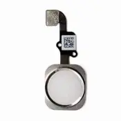 iPhone 6 / 6 Plus Home-nappi + kaapeli- (Valkoinen / Hopea)