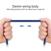Olaf 90º Denim USB-C kaapeli 1m - Image 2