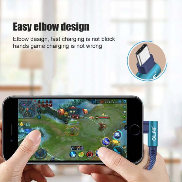 Olaf 90º Denim USB-C kaapeli 1m - Image 4