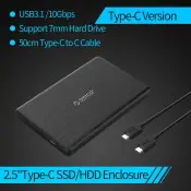 SATA ulkoisen kovalevyn kotelo Type-C 2.5" HDD/SSD