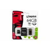 KINGSTON 64GB MICROSD C10 Muistikortti Kit