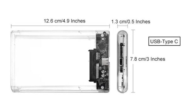 USB 3.0 SATA ulkoinen kovalevykotelo Tyyppi-C 2.5″ HDD/SSD - Image 10
