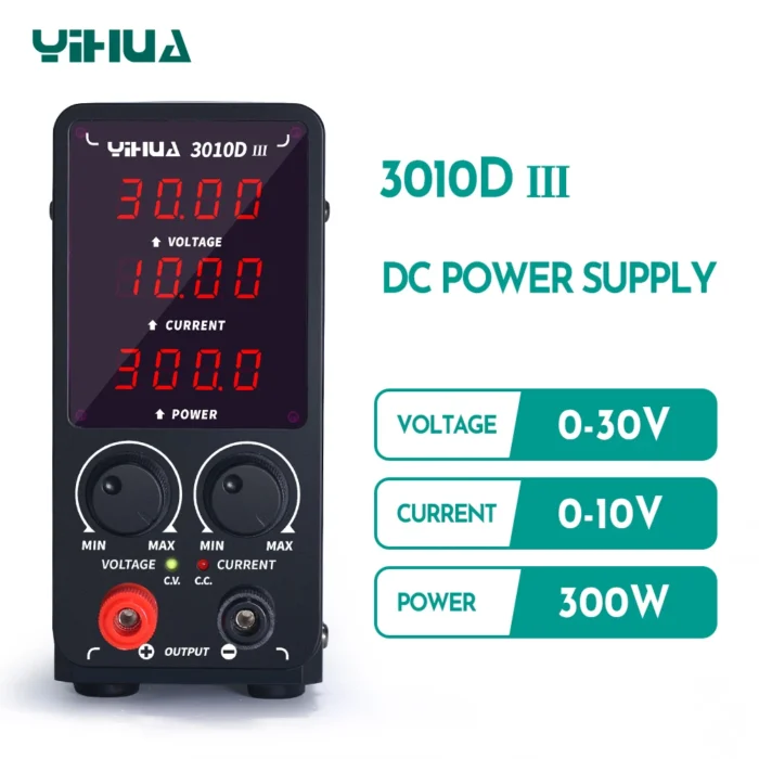 YIHUA 3010D 30V 10A Adjustable DC Power Supply Digital Lab Bench Power Source Stabilized Power Supply Voltage Regulator Switch 1 YIHUA 3010D 30V 10A Adjustable DC Power Supply Digital Lab Bench Power Source Stabilized Power Supply Voltage Regulator Switch 1