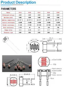 LDR Photoresistori 5537, 20-50KΩ, 2kpl - Image 4