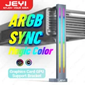 JEYI RGB GPU Graphics Card Support Bracket Aluminum Alloy Video Card Holder,  Built-in 5V ARGB SYNC Lamp, Adjustable Height 1