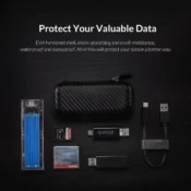 ORICO M.2 Hard Disk Case EVA  Portable HDD Storage Protection Bag for External M.2 Hard Drive/Earphone/Data Line HDD Case Black 3