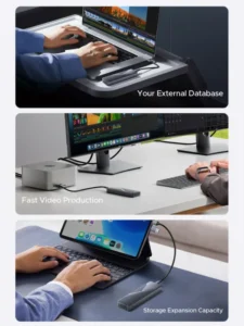 ORICO USB4 40Gbps Enclosure with Cooling Fan 8TB PCIe4.0 NVME Enclosure Aluminum Compatible Thunderbolt 3/4 for mac mini iMac 6