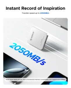 ORICO K20Mini Magnetic External SSD for iPhone 16 15 Pro/Max ProRes 2000MB/s 4K ProRes HDR Record and Store Portable Solid State 5