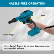 HILDA Cordless Dust Machine Stepless Speed Regulation Rechargeable Electric Inflator Cleanner Dust Blower Fan For Makita Battery 6