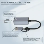 USB3.0 1000Mbps Network Card Type C USB to RJ45 Converter Wired Gigabit Ethernet Lan Adapter for Nintendo Switch Macbook Laptop 5