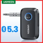 UGREEN Bluetooth Car Receiver Adapter 3.5mm AUX Jacks for Car Speakers Audio Music Receiver Hands Free Bluetooth 5.3 Adapter 1