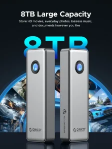 ORICO 20Gbps NVME Enclosure Case 8TB with Cooling Fan USB 3.2 Gen 2 x 2 PCIE NVME Adapter Tool Free RGB for PCIe M Key 5