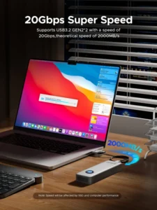 ORICO 20Gbps NVME Enclosure Case 8TB with Cooling Fan USB 3.2 Gen 2 x 2 PCIE NVME Adapter Tool Free RGB for PCIe M Key 3