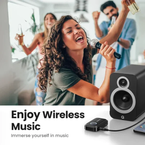 UGREEN Bluetooth Car Receiver Adapter 3.5mm AUX Jacks for Car Speakers Audio Music Receiver Hands Free Bluetooth 5.3 Adapter 5