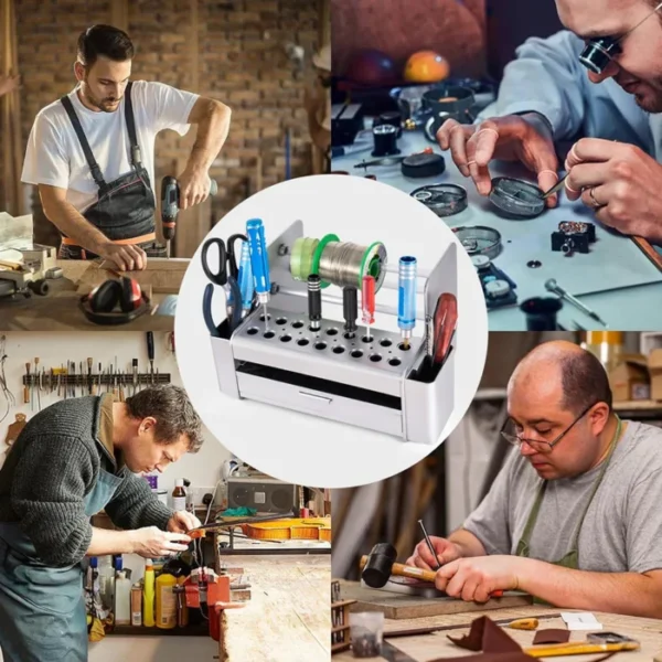 9IMOD Screwdriver Storage Rack Holder Multifunctional Organizer RC Repair Tools Kit Desktop Stand for Hex Cross Screw Driver 3