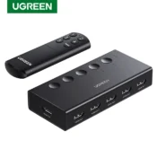 UGREEN HDMI Switch 5 in 1 Out 4K@60Hz, HDMI Splitter with Remote 5 Port HDMI Switcher Selector Support 3D CEC HDR HDCP2.2 PS5/4 1