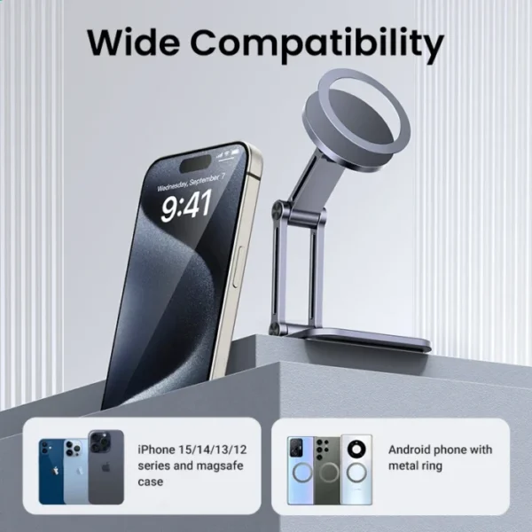 UGREEN Magnetic Phone Stand For Magsafe iPhone 16 15 14 Pro Max Xiaomi Samsung Huawei 360° Rotation Aluminum Mobile Phone Holder 4