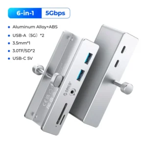 ORICO USB 3.2 Hub 6-Port Expansion with Power Connector 10Gbps Protocol High-Speed Transmission SD TF Card Fast Reading 10