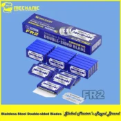 【MECHANIC】 FR2 Stainless Steel Double-Edged Utility Knife for Glass Film Leather Cutting Mobile Repair High Hardness Safe Holder 1