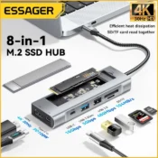 Essager 8-in-1 USB Hub With Disk Storage Function USB Type-c to HDMI-Compatible Laptop Dock Station For Macbook Pro Air M1 M2 2