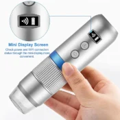 Wireless Handheld Digital Microscope 1000X Portable USB WiFi Microscopes MS4 Magnifier With 8 LED Bracket For Android IOS PC 2
