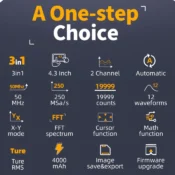 FNIRSI 2C53P Touch Screen Digital Oscilloscope+Multimeter+Signal Generator 3IN1 Dual Channel 50MHZ Automatic Osciloscópio Tools 2