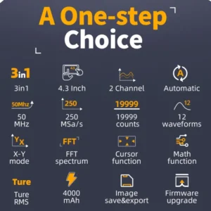 FNIRSI 2C53P Touch Screen Digital Oscilloscope+Multimeter+Signal Generator 3IN1 Dual Channel 50MHZ Automatic Osciloscópio Tools 2