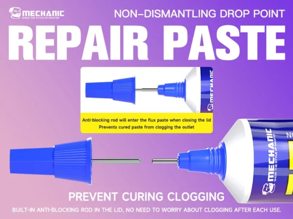 Mechanic G100 Non-Dismantling Drop Point Repair Paste for Phones Tail Plug CHIP Pin PCB Seat Drooped Points Fast Curing Repair 3
