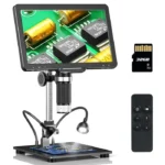 RIEVBCAU 10.1" HDMI Digital Microscope 1300x Soldering Microscope with Polarizer Lens 24MP LCD Digital Microscope PC/TV View 1