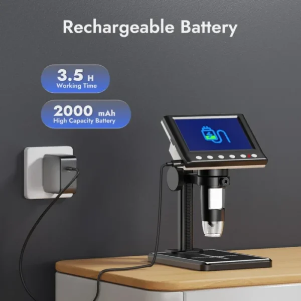 RIEVBCAU DM7 4.3'' Digital Microscope 1000X Coin Microscope 1080P Video Microscope for Adult Soldering With 8 LEDs Dropshipping 5