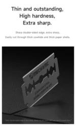 【MECHANIC】 FR2 Stainless Steel Double-Edged Utility Knife for Glass Film Leather Cutting Mobile Repair High Hardness Safe Holder 4