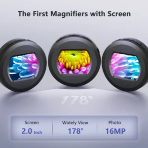 2INCH Digital Microscope for Adults 1000X Handheld Coin Magnifier with Light Portable Trichome Magnifying Glass,PC View（HM020) 2