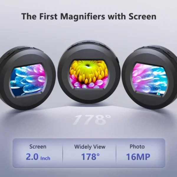 2INCH Digital Microscope for Adults 1000X Handheld Coin Magnifier with Light Portable Trichome Magnifying Glass,PC View（HM020) 2