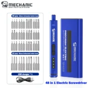 【MECHANIC】 48 in 1 ES480 Electric Multifunctional Precision Screwdriver Set For Mobile Phone Pc Camera Disassembly Repair tools 1