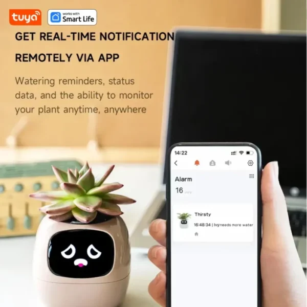 Tuya Ivy Smart Planter,Endless Fun Over 49 Rich Expressions,7 smart sensors,AI Chips Make Raising Plants Easy and Fun 3