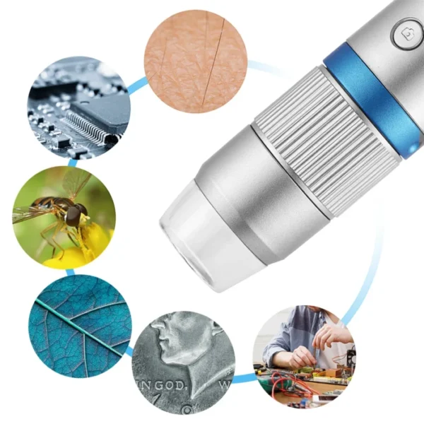 Wireless Handheld Digital Microscope 1000X Portable USB WiFi Microscopes MS4 Magnifier With 8 LED Bracket For Android IOS PC 3