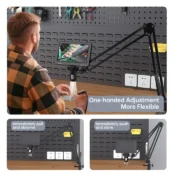 RIEVBCAU Flexible Microscope Arm Stand，Adjustable Metal Bracket Coin Microscope Mount Compatible with DM4 DM7 DM9 MS1 MS3 5