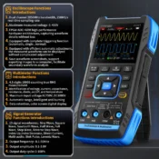 FNIRSI 2C53T 2C23T Upgrade 3in1 Oscilloscope Multimeter Signal Generator 50MHz Bandwidth 250MS Rate Dual Channel 20000 Counts 2