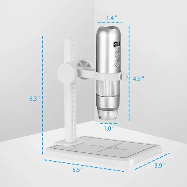 Wireless Handheld Digital Microscope 1000X Portable USB WiFi Microscopes MS4 Magnifier With 8 LED Bracket For Android IOS PC 6