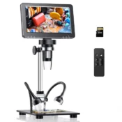 RIEVBCAU 7" HDMI Digital Microscope 1200X with IPS Screen 1080P 16MP HD Coin Microscope with 10 LEDs PC/TV Compatible （DM9H) 1