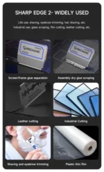 【MECHANIC】 FR2 Stainless Steel Double-Edged Utility Knife for Glass Film Leather Cutting Mobile Repair High Hardness Safe Holder 3