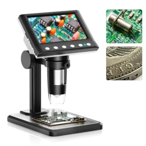 RIEVBCAU DM7 4.3'' Digital Microscope 1000X Coin Microscope 1080P Video Microscope for Adult Soldering With 8 LEDs Dropshipping 1
