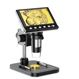 RIEVBCAU 4.3'' Digital Microscope 1080P HD Coin Microscope with 8 LEDs, 1000X Coin Magnifier Video Microscope,Windows Compatible 8