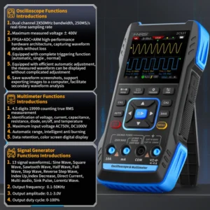 FNIRSI 2C23T 2C53T Upgrade 50MHz Handheld Digital Oscilloscope Multimeter Signal Generator  3 in 1 Dual Channel Automotive Tools 2