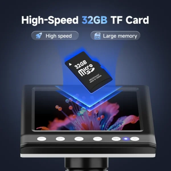 RIEVBCAU 4.3'' Digital Microscope 1080P HD Coin Microscope with 8 LEDs, 1000X Coin Magnifier Video Microscope,Windows Compatible 3