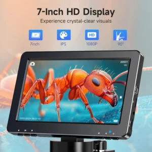 7" LCD Digital Microscope 1200X  Coin Microscope for Adults,1080P Video Microscope with Screen Windows/Mac OS Compatible(DM9) 2