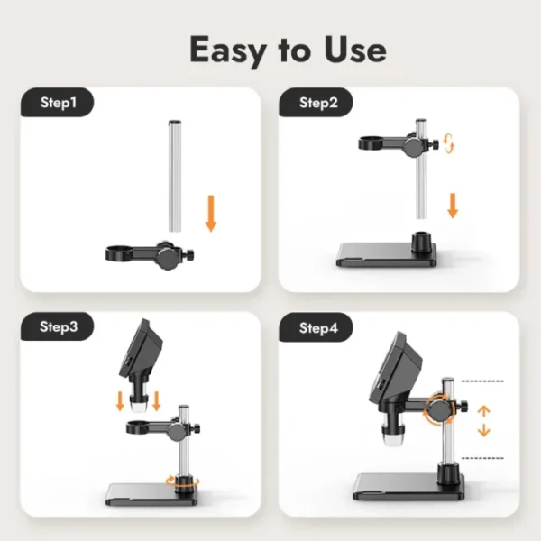 Digital Microscope 4.3" LCD USB Coin Microscope 1000X 1080P Error Coin Magnifier with 8 Adjustable LEDs Microscopio for Repair 5
