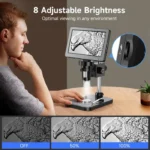 7" LCD Digital Microscope 1200X  Coin Microscope for Adults,1080P Video Microscope with Screen Windows/Mac OS Compatible(DM9) 4