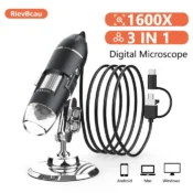 RIEVBCAU 1600X Digital Microscope 3in1 Type C USB Professional Electronic Microscope With 8 LED Endoscope Zoom Camera Magnifier 1